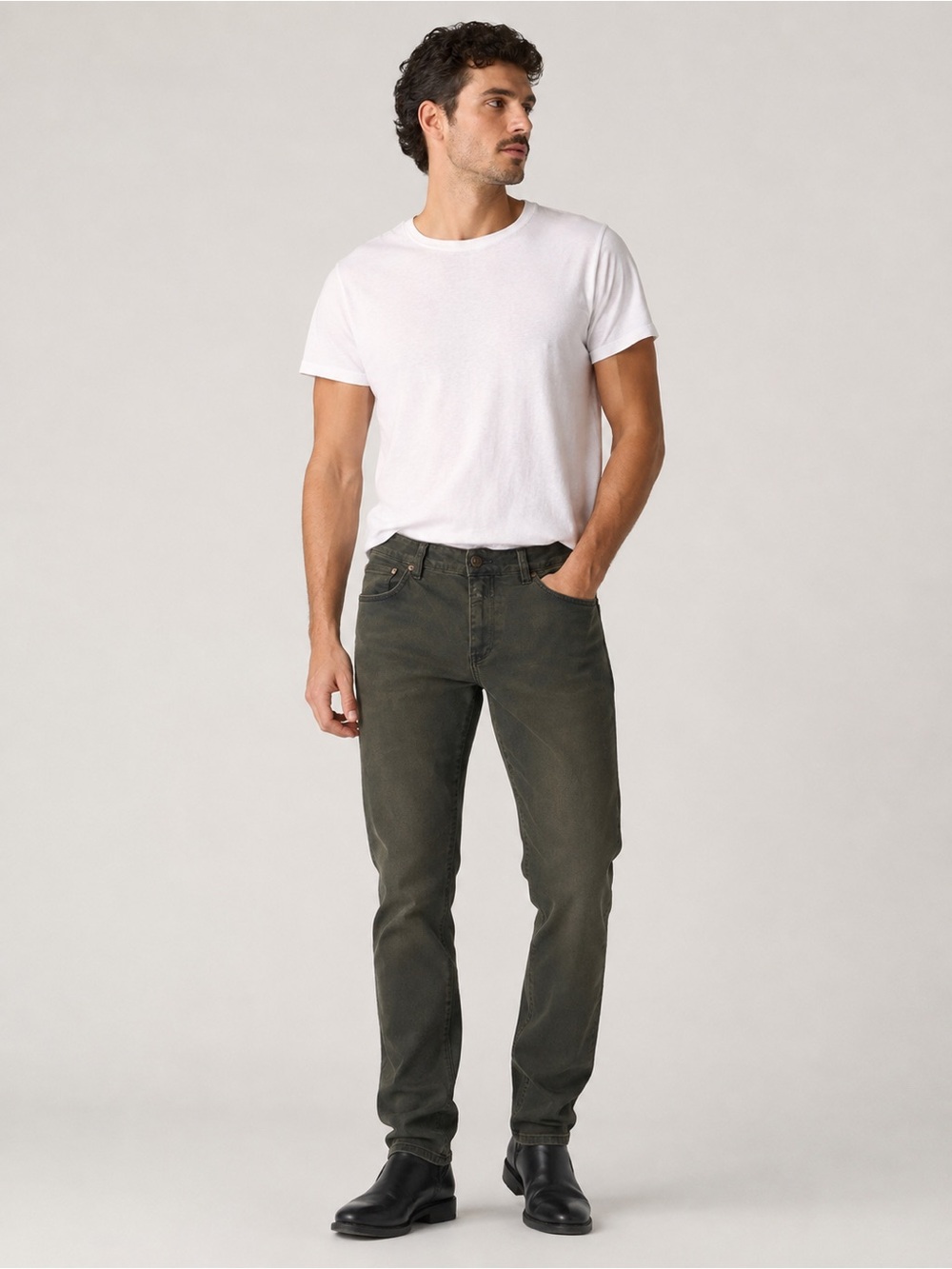 CLOSED Olive Green Italian Denim Jeans Slim Straight Leg Size 29